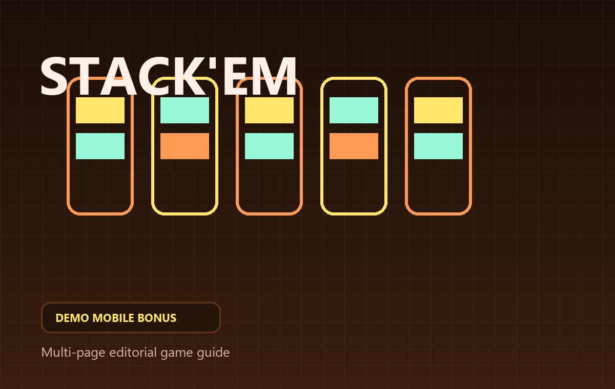 Stack'em game cover for demo mode, mobile play and bonus access